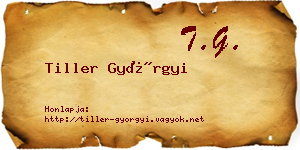 Tiller Györgyi névjegykártya