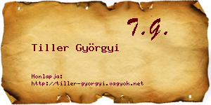 Tiller Györgyi névjegykártya